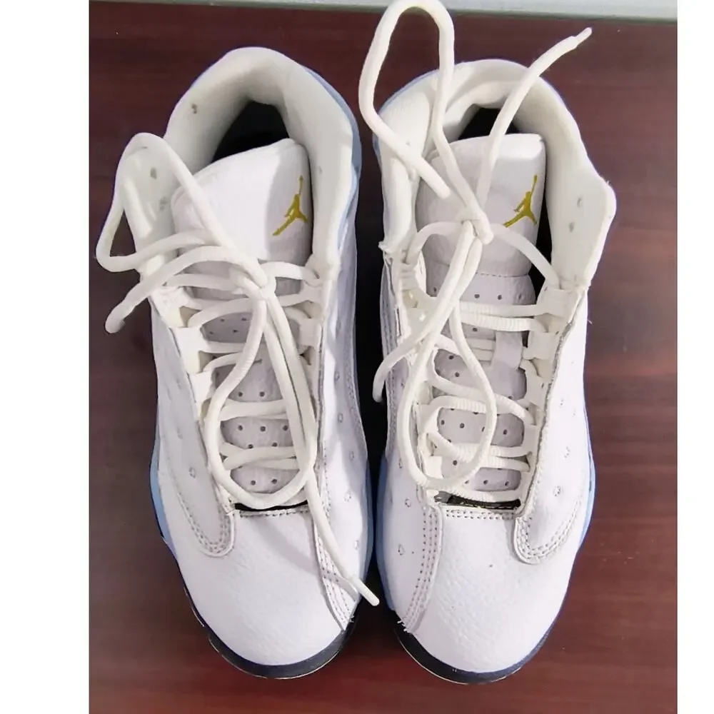 Air Jordan 13 Retro Sneakers White Blue Suede Youth Size 2.5Y DJ3005-170
